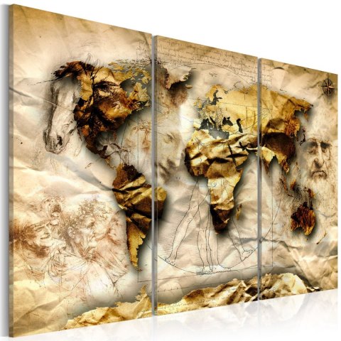 Obraz - Leonardo Da Vinci Mapa Obraz - Leonardo Da Vinci Mapa