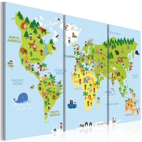 Obraz - Mapa Świata dla Dzieci Obraz - Mapa Świata dla Dzieci