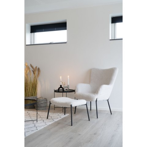FOTEL GLASSGOW - USUSZAK, PUCHATY, METAL, BEŻOWY