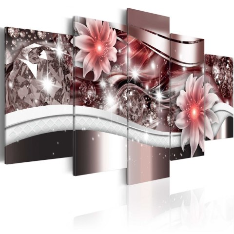 Obraz 5-częściowy Czerwone Kwiaty Glamour Obraz 5-częściowy Czerwone Kwiaty Glamour
