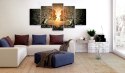 OBRAZ NA ŚCIANĘ DO SALONU, 100 x 50 cm, 5 CZĘŚCIOWY - Miłosne uwikłanie