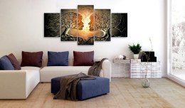OBRAZ NA ŚCIANĘ DO SALONU, 100 x 50 cm, 5 CZĘŚCIOWY - Miłosne uwikłanie