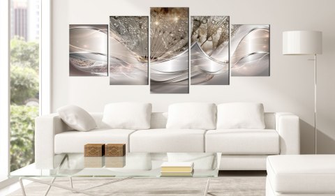 Obraz 5-częściowy - Nowoczesne dmuchawce beżowy