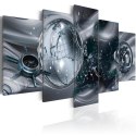 Obraz 5-częściowy Srebrny globus i kompas