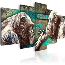 OBRAZ NA ŚCIANĘ DO SALONU, 100 x 50 cm, 5 CZĘŚCIOWY - Nauka czułości