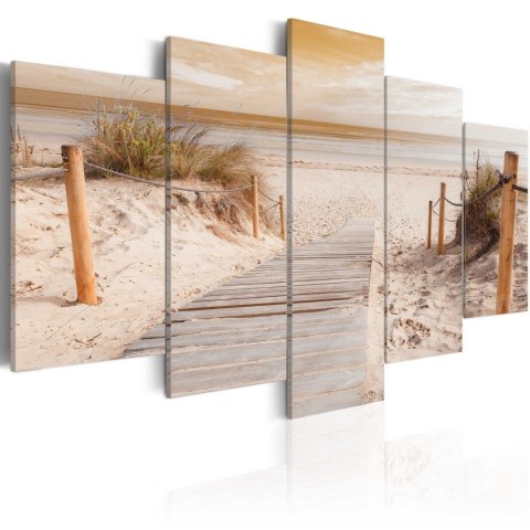 Obraz 5-częściowy - Plaża i Morze - sepia Obraz 5-częściowy - Plaża i Morze - sepia