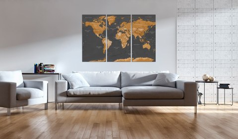Obraz - Ciemna Mapa Świata Obraz - Ciemna Mapa Świata