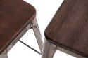 METALOWY CZARNY HOKER LOFT ARTPRO, INDUSTRIALNY, DO KUCHNI, DREWNO, 65 CM