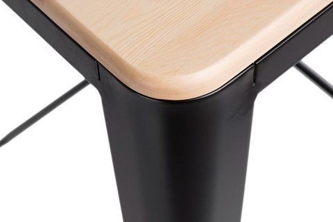 CZARNY METALOWY HOKER LOFT ARTPRO, INDUSTRIALNY, DO KUCHNI, DREWNO CZARNY METALOWY HOKER LOFT ARTPRO, INDUSTRIALNY, DO KUCHNI, DREWNO