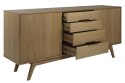 KOMODA AUMENTO, DĘBOWA, OLEJOWANA, RETRO, VINTAGE, LATA 70, SZUFLADY, SALON