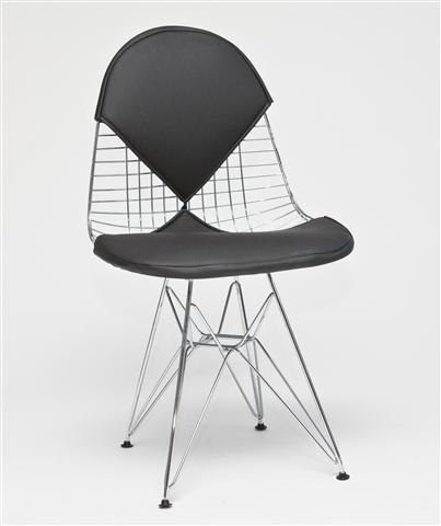 METALOWE KRZESŁO, CHROM, CZARNE, LOFT, DO JADALNI, NOWOCZESNE