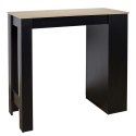 CZARNY STÓŁ BAROWY DO KUCHNI, Z PÓŁKAMI, 115 CM, MDF, LOFT, ELEGANCKI