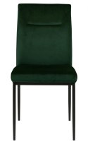 ELEGANCKIE CIEMNE ZIELONE KRZESŁO, CZARNY METAL, DO JADALNI, GLAMOUR