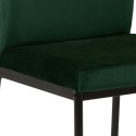 ELEGANCKIE CIEMNE ZIELONE KRZESŁO, CZARNY METAL, DO JADALNI, GLAMOUR