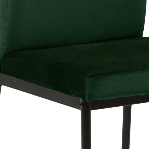 ELEGANCKIE CIEMNE ZIELONE KRZESŁO, CZARNY METAL, DO JADALNI, GLAMOUR ELEGANCKIE CIEMNE ZIELONE KRZESŁO, CZARNY METAL, DO JADALNI, GLAMOUR
