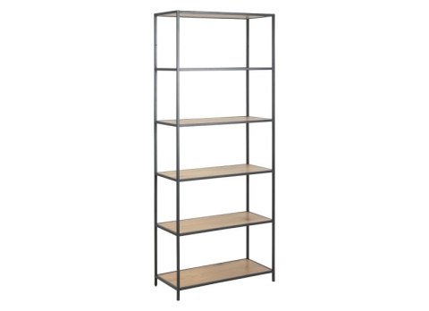 REGAŁ DENMARK, DĄB, 6 PÓŁEK, CZARNY METAL, LOFT, INDUSTRIALNY, 185 CM REGAŁ DENMARK, DĄB, 6 PÓŁEK, CZARNY METAL, LOFT, INDUSTRIALNY, 185 CM
