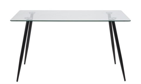 NOWOCZESNY SZKLANY STÓŁ DO JADALNI, CZARNE METALOWE NOGI, LOFT, 140 CM NOWOCZESNY SZKLANY STÓŁ DO JADALNI, CZARNE METALOWE NOGI, LOFT, 140 CM