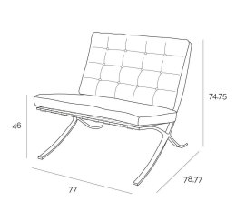 Fotel Barcelona - BARCELON CHAIR - czarna ekoskóra