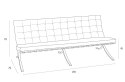 Sofa Barcelona, 3 osobowa, czarna skóra naturalna