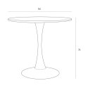 OKRĄGŁY STÓŁ TULIP, BIAŁY, NA JEDNEJ NODZE, 80 CM, DO SALONU, JADALNI