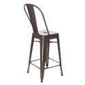 METALOWY HOKER LOFT ARTPRO, Z OPARCIEM, INDUSTRIALNY STOŁEK BAROWY, 66 CM