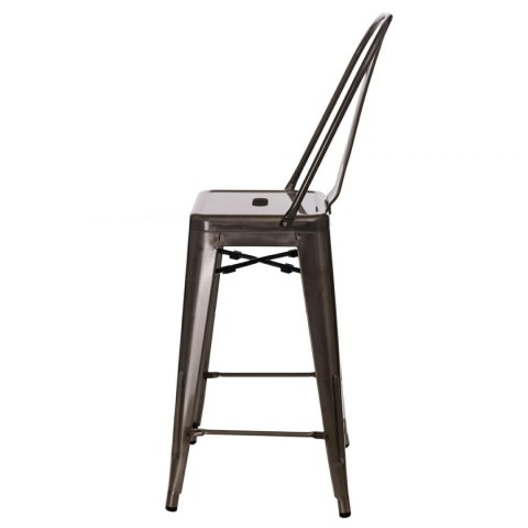 METALOWY HOKER LOFT ARTPRO, Z OPARCIEM, INDUSTRIALNY STOŁEK BAROWY, 66 CM METALOWY HOKER LOFT ARTPRO, Z OPARCIEM, INDUSTRIALNY STOŁEK BAROWY, 66 CM