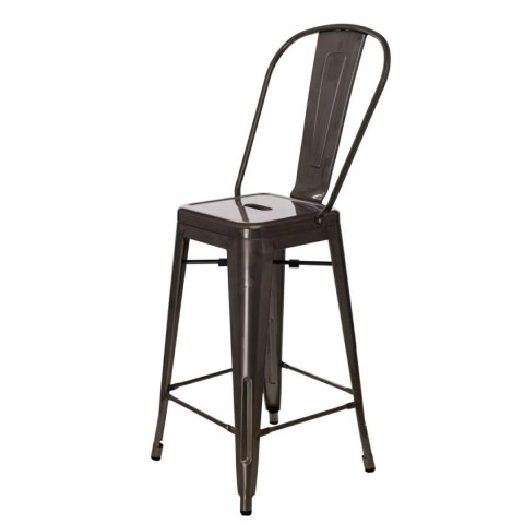 METALOWY HOKER LOFT ARTPRO, Z OPARCIEM, INDUSTRIALNY STOŁEK BAROWY, 66 CM METALOWY HOKER LOFT ARTPRO, Z OPARCIEM, INDUSTRIALNY STOŁEK BAROWY, 66 CM