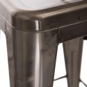 METALOWY HOKER LOFT ARTPRO, Z OPARCIEM, INDUSTRIALNY STOŁEK BAROWY, 66 CM
