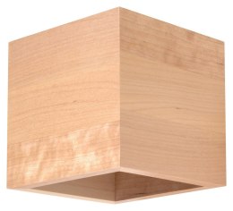 MAŁY DREWNIANY KWADRATOWY KINKIET ŚCIENNY, KWADRAT 10 CM, BOHO, LOFT, G9