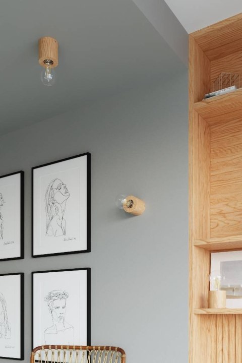 DREWNIANY KINKIET LOFT, PROSTY, E27, NATURALNY DREWNIANY KINKIET LOFT, PROSTY, E27, NATURALNY