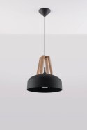 Lampa wisząca CASCO czarna/naturalne drewno