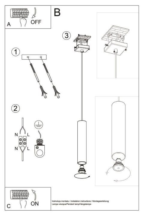 Lampa wisząca LAGOS 1 biały Lampa wisząca LAGOS 1 biały