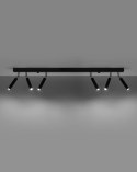 NOWOCZESNY REGULOWANY PLAFON, 6 LAMP, CZARNY, G9