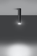 NOWOCZESNY CZARNY PLAFON, METAL, GU10, RURKA 30 CM