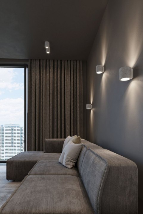 NOWOCZESNY OKRĄGŁY PLAFON, BETON, SALON, LOFT, G9 NOWOCZESNY OKRĄGŁY PLAFON, BETON, SALON, LOFT, G9