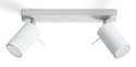 BIAŁA LAMPA SUFITOWA, NOWOCZESNA, PLAFON, REGULOWANY SPOT, 2 x GU10, 45 CM