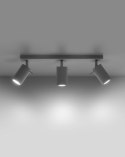 BIAŁA LAMPA SUFITOWA, NOWOCZESNA, PLAFON, REGULOWANY SPOT, 3 x GU10, 45 CM