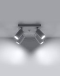 NOWOCZESNA BIAŁA LAMPA, REGULOWANY SPOT, 4 x GU10