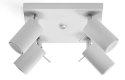 NOWOCZESNA BIAŁA LAMPA, REGULOWANY SPOT, 4 x GU10