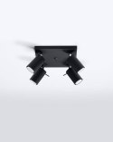 NOWOCZESNA CZARNA LAMPA, REGULOWANY SPOT, 4 x GU10