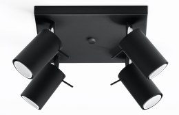 NOWOCZESNA CZARNA LAMPA, REGULOWANY SPOT, 4 x GU10