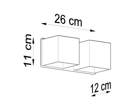 PODWÓJNY KINKIET QUAD, 2 x KWADRAT, GÓRA DÓŁ - SZARY PODWÓJNY KINKIET QUAD, 2 x KWADRAT, GÓRA DÓŁ - SZARY