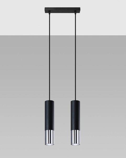 Lampa wisząca LOOPEZ 2 czarny/chrom Lampa wisząca LOOPEZ 2 czarny/chrom