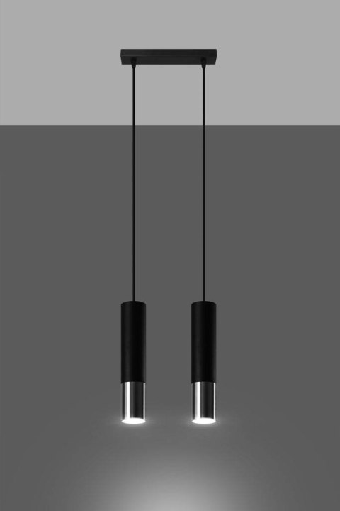 Lampa wisząca LOOPEZ 2 czarny/chrom Lampa wisząca LOOPEZ 2 czarny/chrom