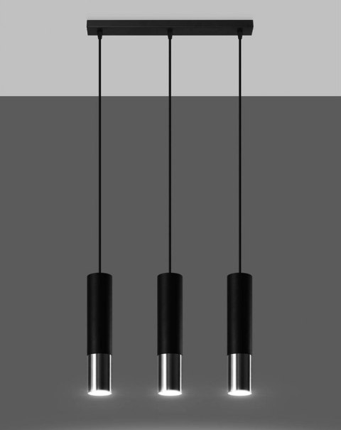 Lampa wisząca LOOPEZ 3L czarny/chrom Lampa wisząca LOOPEZ 3L czarny/chrom