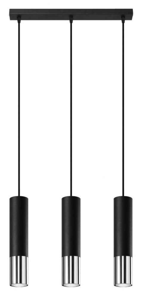 Lampa wisząca LOOPEZ 3L czarny/chrom Lampa wisząca LOOPEZ 3L czarny/chrom