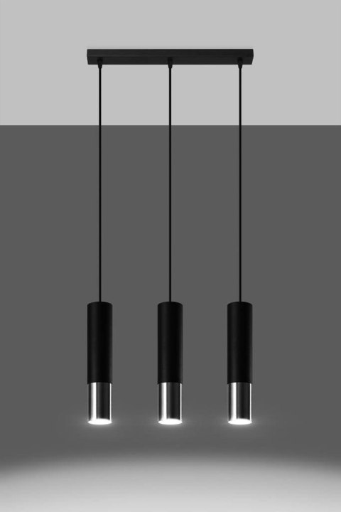 Lampa wisząca LOOPEZ 3L czarny/chrom Lampa wisząca LOOPEZ 3L czarny/chrom