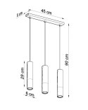 Lampa wisząca LOOPEZ 3L czarny/chrom
