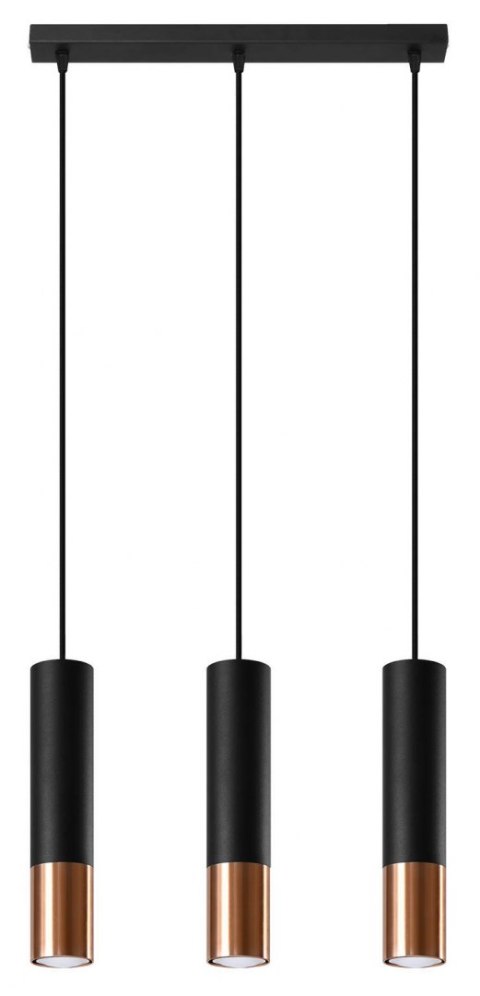Lampa wisząca LOOPEZ 3L czarny/miedź Lampa wisząca LOOPEZ 3L czarny/miedź