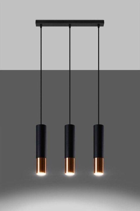 Lampa wisząca LOOPEZ 3L czarny/miedź Lampa wisząca LOOPEZ 3L czarny/miedź